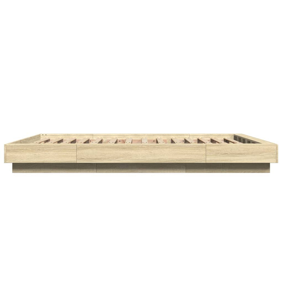 Bedframe met LED-verlichting sonoma eikenkleurig 140x200 cm