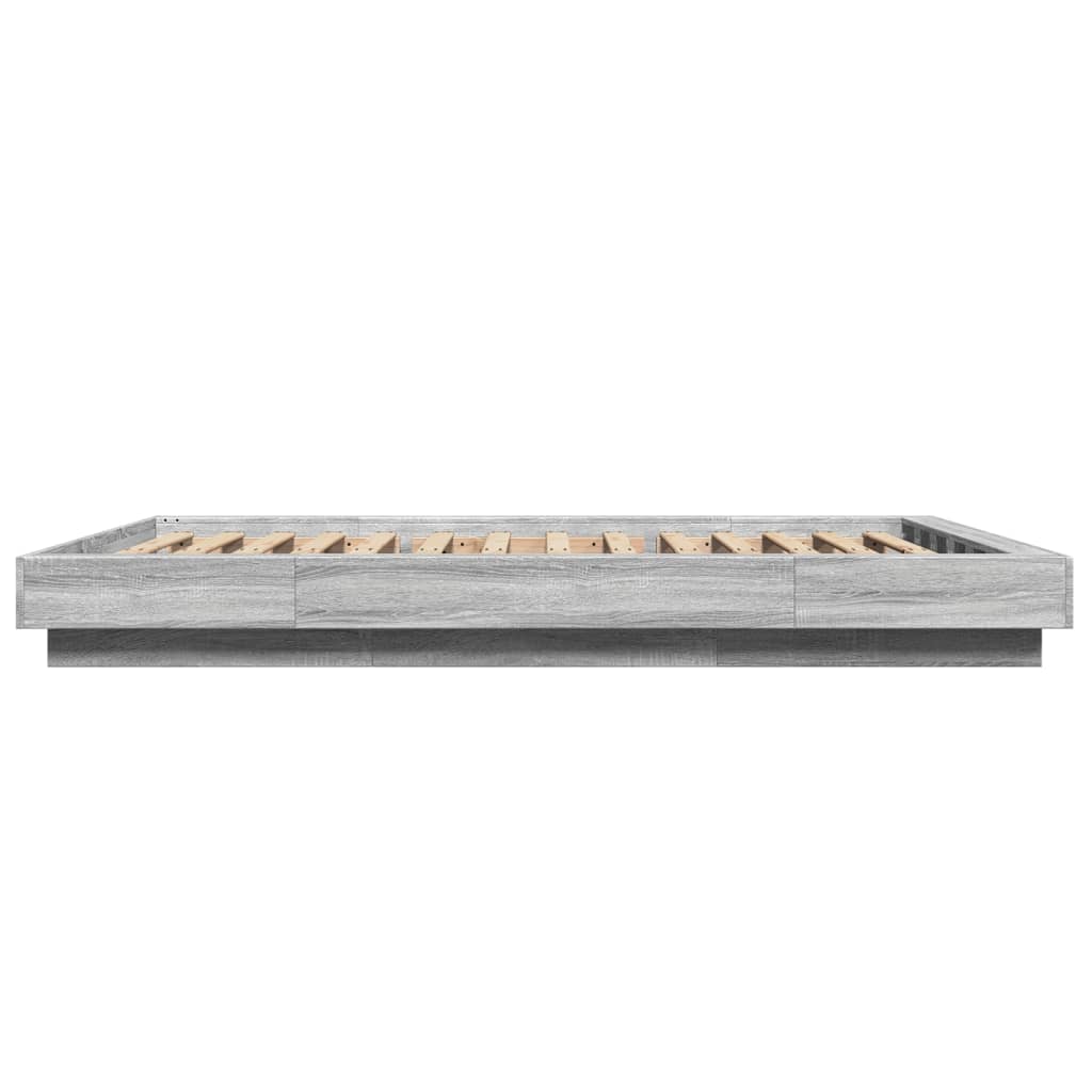 Bedframe met LED-verlichting grijs sonoma eiken 140x200 cm