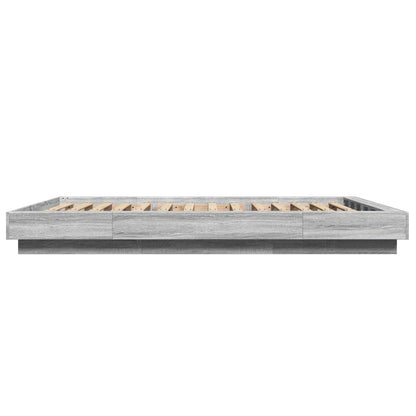 Bedframe met LED-verlichting grijs sonoma eiken 140x200 cm