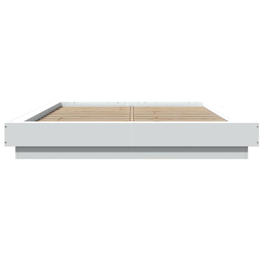 Bedframe met LED-verlichting bewerkt hout wit 120x200 cm
