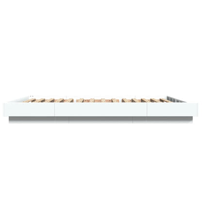 Bedframe met LED-verlichting bewerkt hout wit 120x200 cm