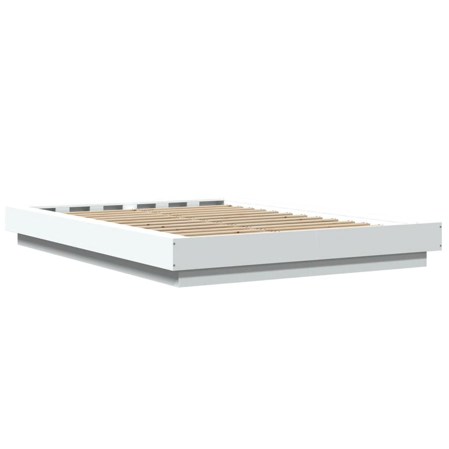 Bedframe met LED-verlichting bewerkt hout wit 120x200 cm