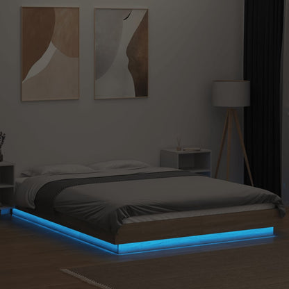 Bedframe met LED-verlichting sonoma eikenkleurig 120x200 cm