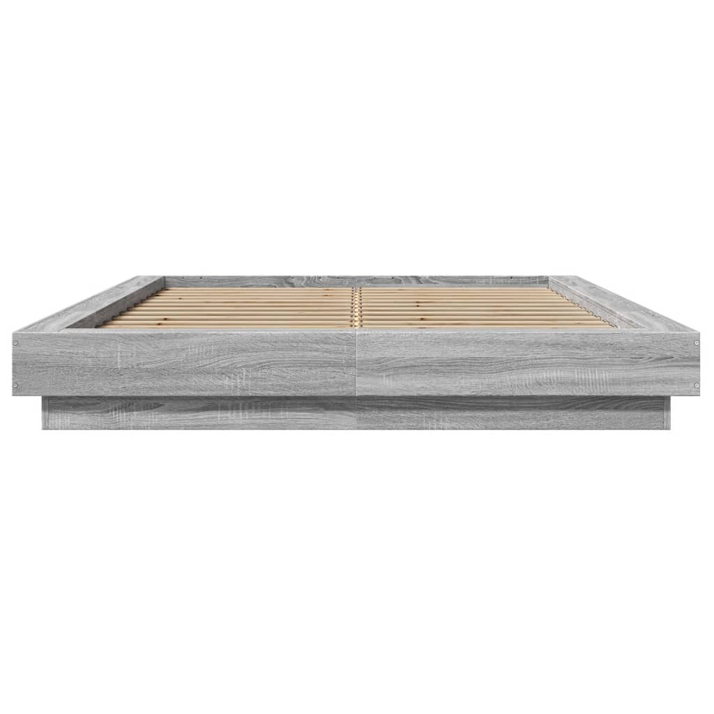 Bedframe met LED-verlichting grijs sonoma eiken 120x200 cm