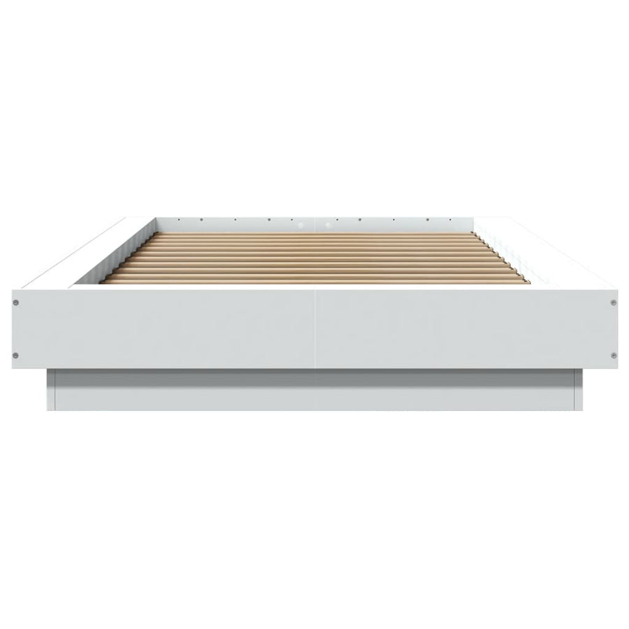 Bedframe met LED-verlichting bewerkt hout wit 100x200 cm