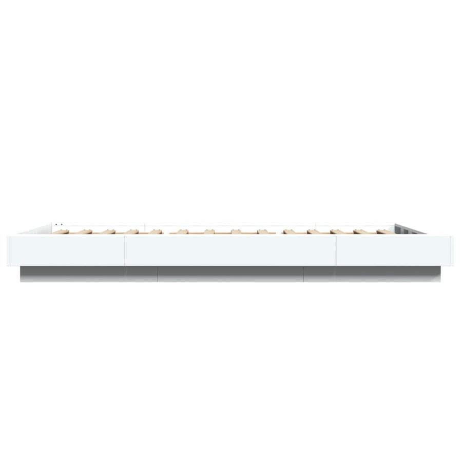 Bedframe met LED-verlichting bewerkt hout wit 100x200 cm