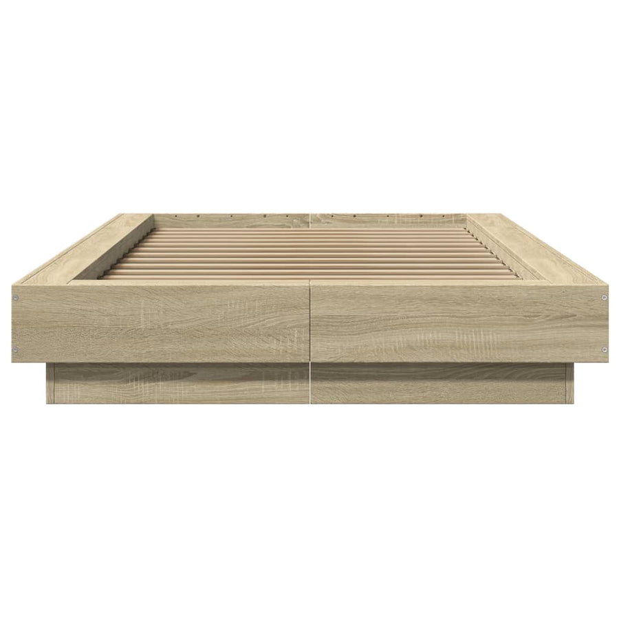 Bedframe met LED-verlichting sonoma eikenkleurig 100x200 cm