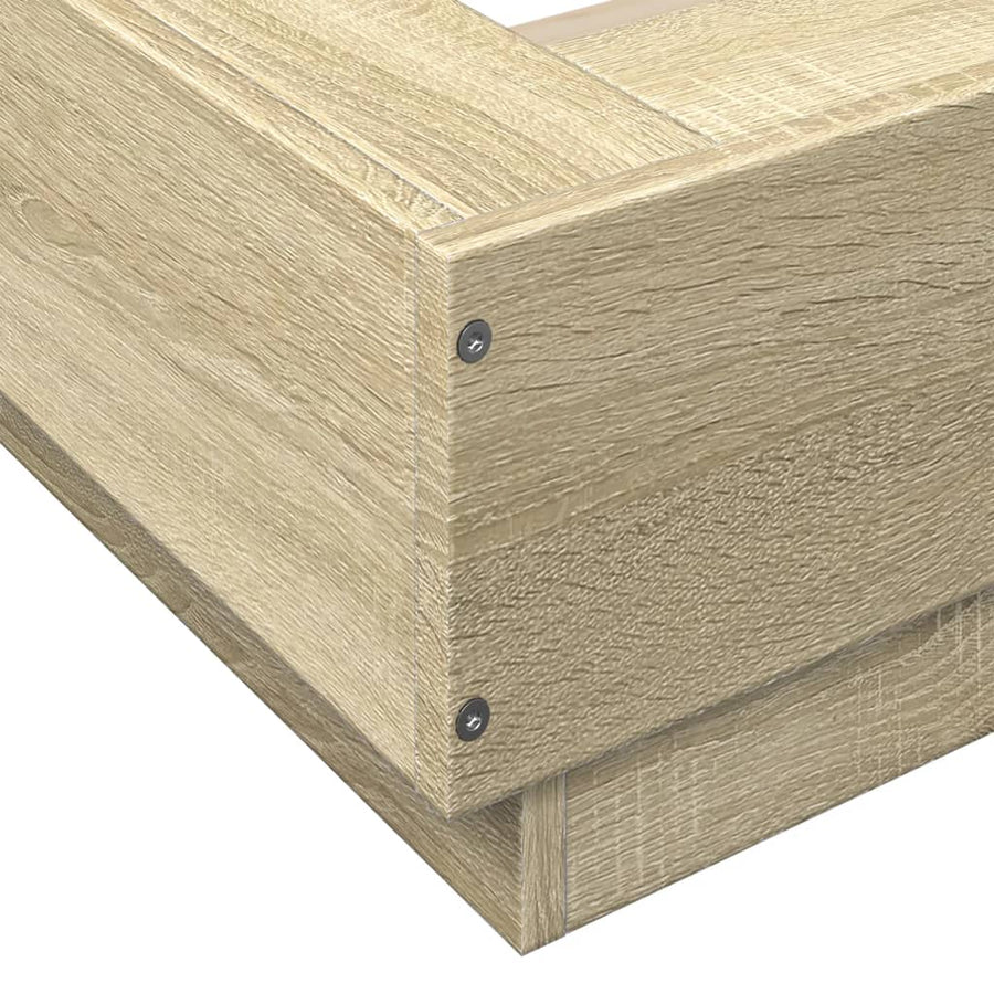 Bedframe met LED-verlichting sonoma eikenkleurig 100x200 cm