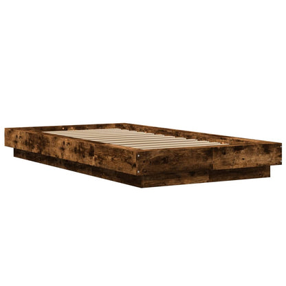 Bedframe met LED-verlichting gerookt eikenkleurig 100x200 cm