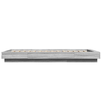 Bedframe met LED-verlichting grijs sonoma eiken 100x200 cm