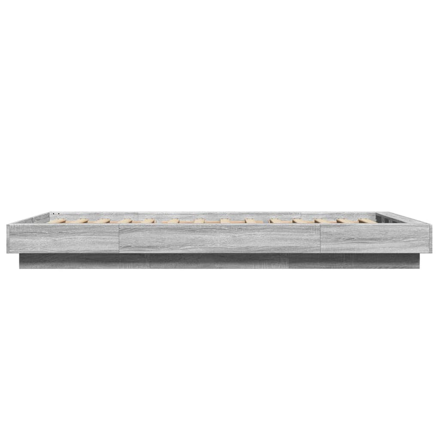 Bedframe met LED-verlichting grijs sonoma eiken 100x200 cm