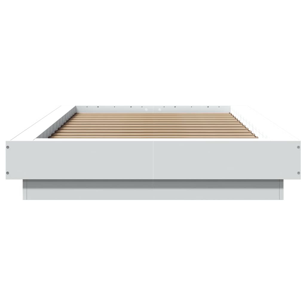 Bedframe met LED-verlichting bewerkt hout wit 90x200 cm