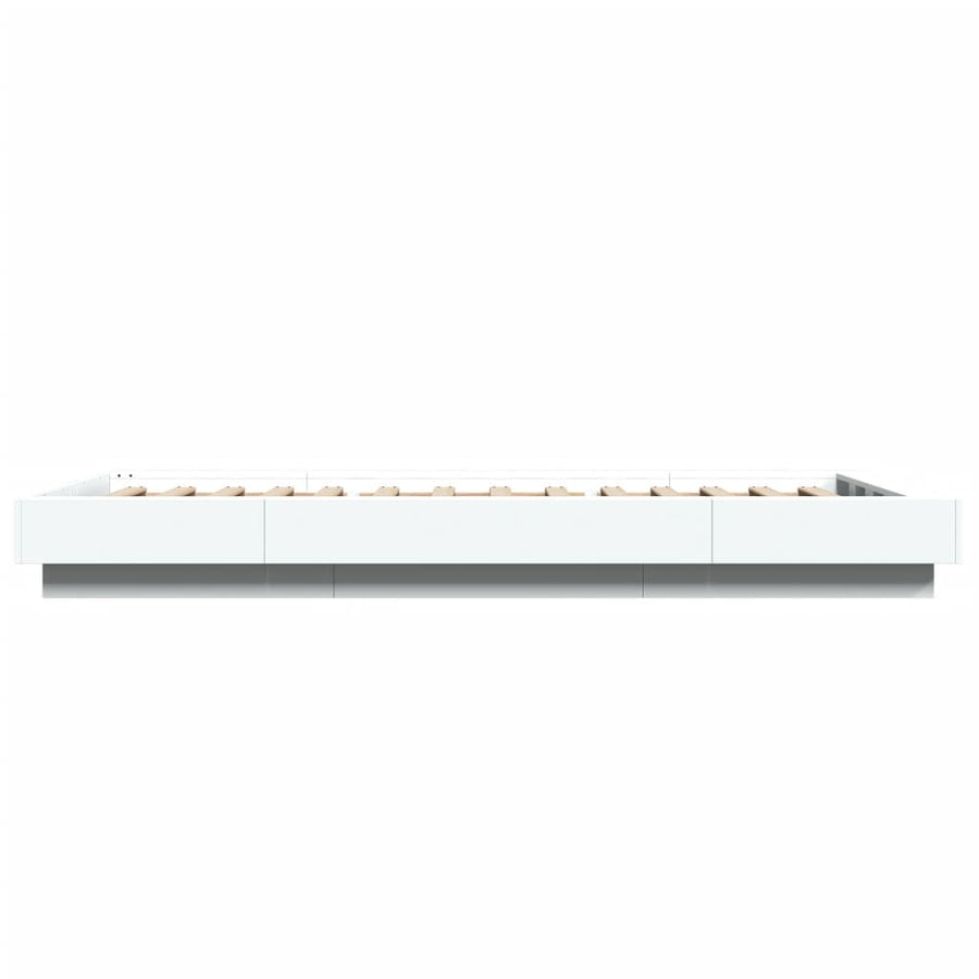 Bedframe met LED-verlichting bewerkt hout wit 90x200 cm