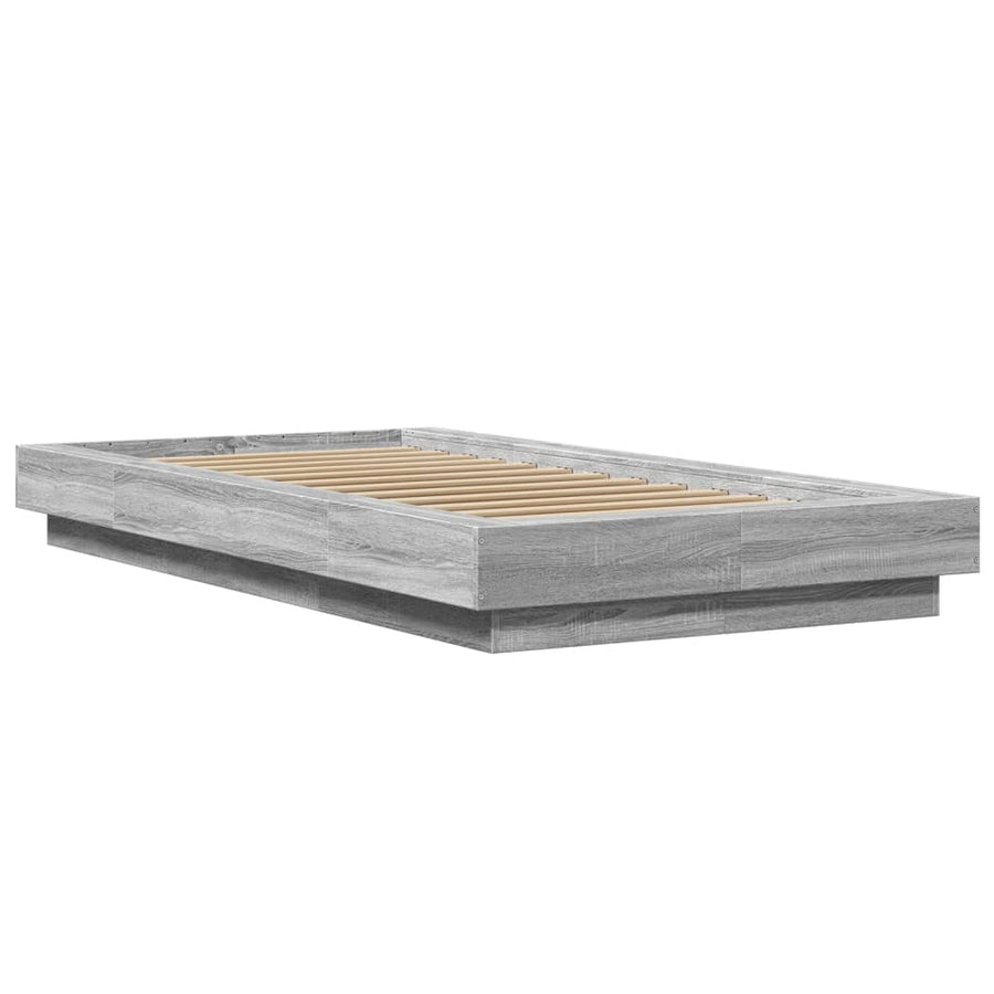 Bedframe met LED-verlichting grijs sonoma eikenkleurig 90x200cm