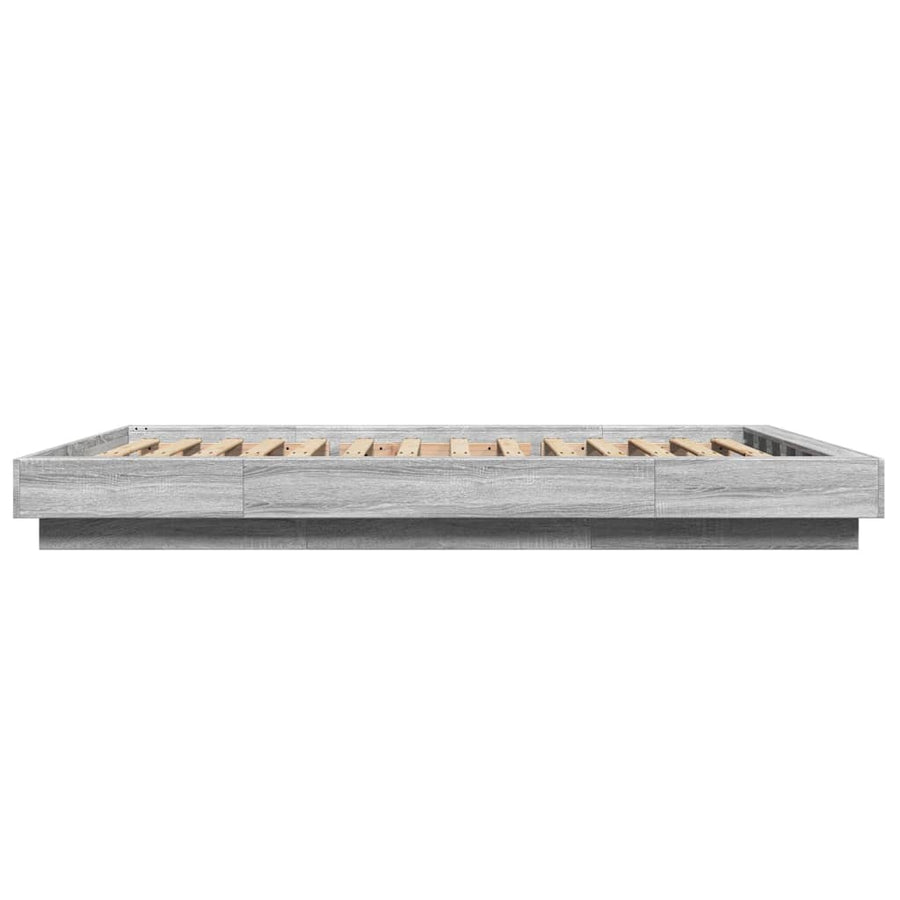 Bedframe met LED-verlichting grijs sonoma eiken 135x190 cm