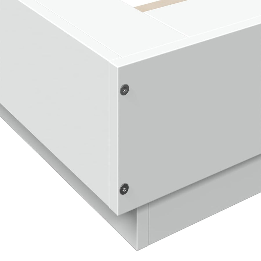 Bedframe met LED-verlichting bewerkt hout wit 120x190 cm