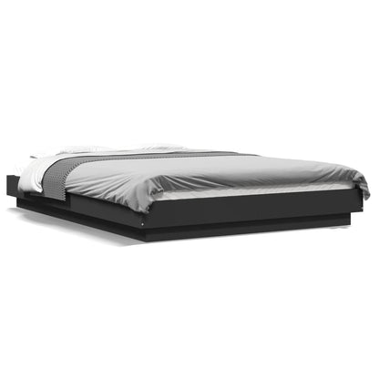 Bedframe met LED-verlichting bruin eikenkleurig 120x190 cm