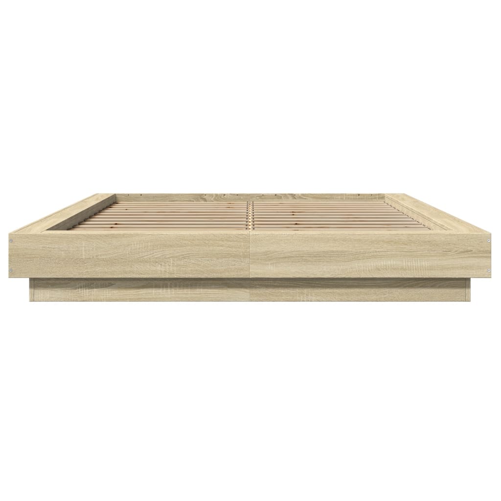 Bedframe met LED-verlichting sonoma eikenkleurig 120x190 cm
