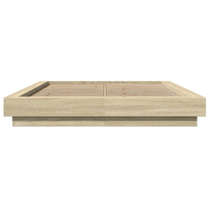 Bedframe met LED-verlichting sonoma eikenkleurig 120x190 cm