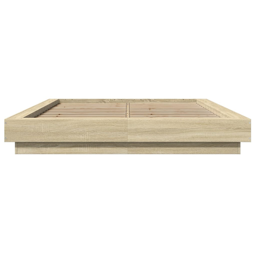 Bedframe met LED-verlichting sonoma eikenkleurig 120x190 cm