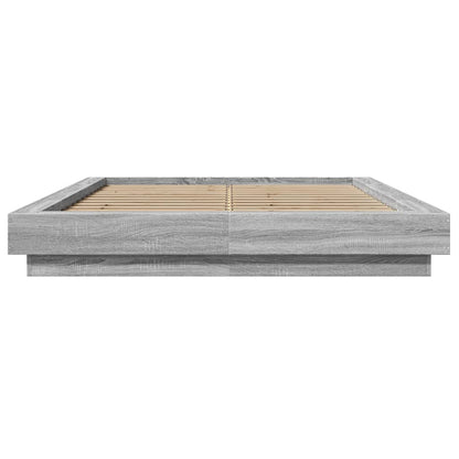 Bedframe met LED-verlichting grijs sonoma eiken 120x190 cm