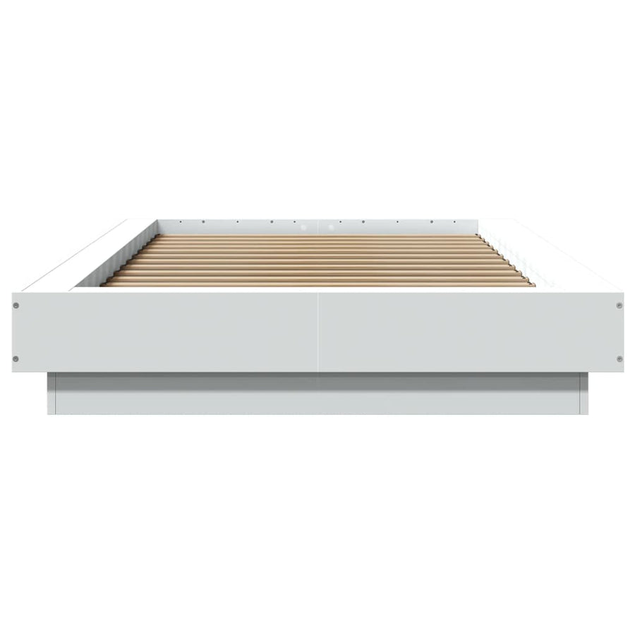 Bedframe met LED-verlichting bewerkt hout wit 90x190 cm
