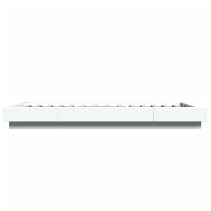 Bedframe met LED-verlichting bewerkt hout wit 90x190 cm