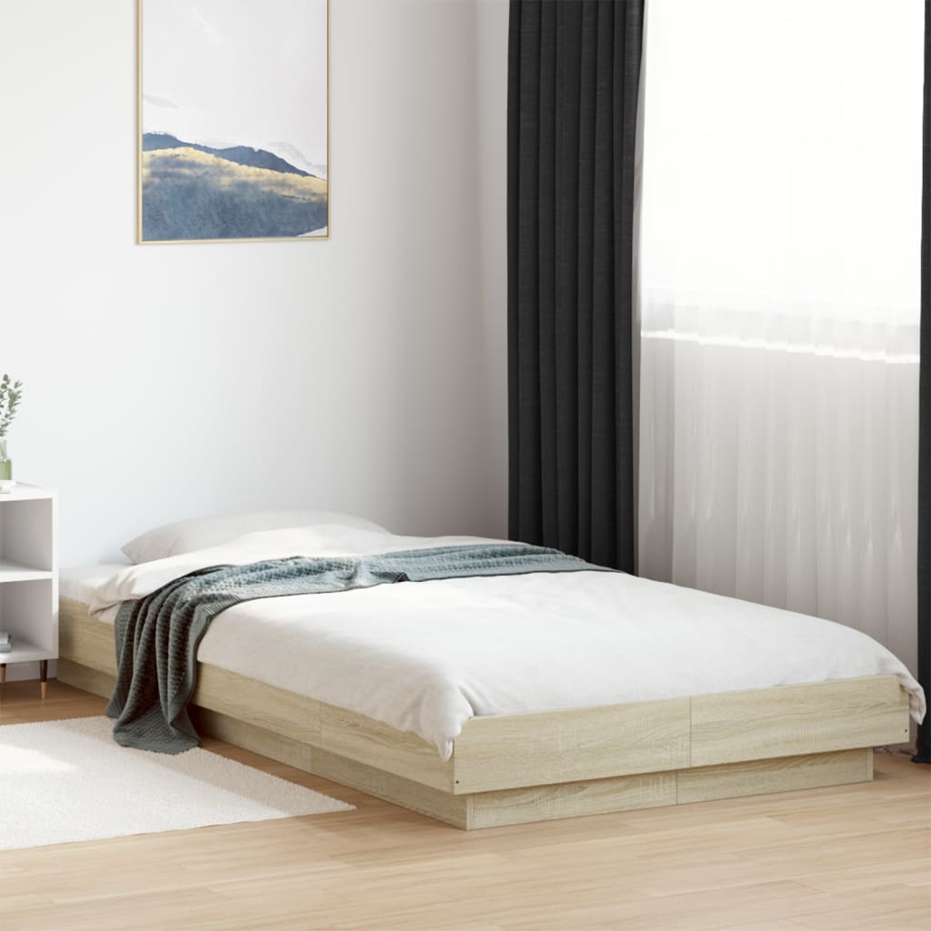 Bedframe met LED-verlichting sonoma eikenkleurig 90x190 cm