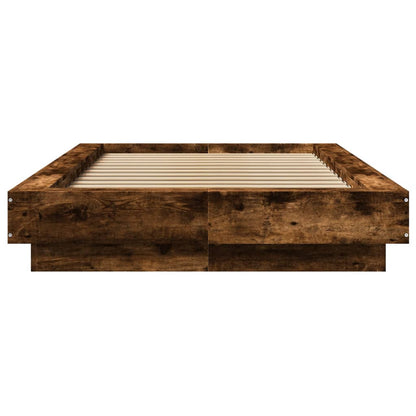 Bedframe met LED-verlichting gerookt eikenkleurig 90x190 cm