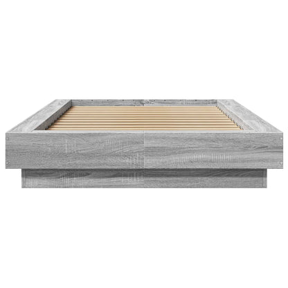 Bedframe met LED-verlichting grijs sonoma eikenkleurig 90x190cm