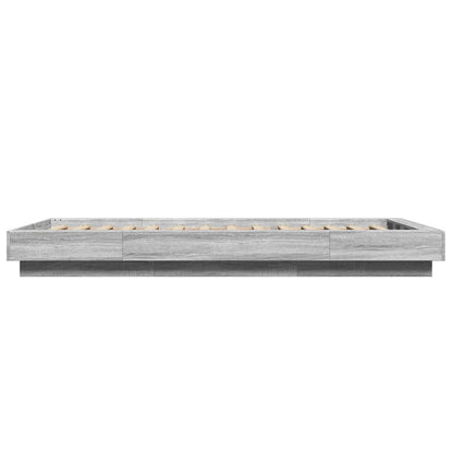 Bedframe met LED-verlichting grijs sonoma eikenkleurig 90x190cm