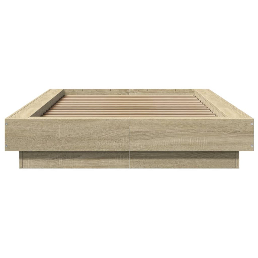 Bedframe met LED-verlichting sonoma eikenkleurig 75x190 cm