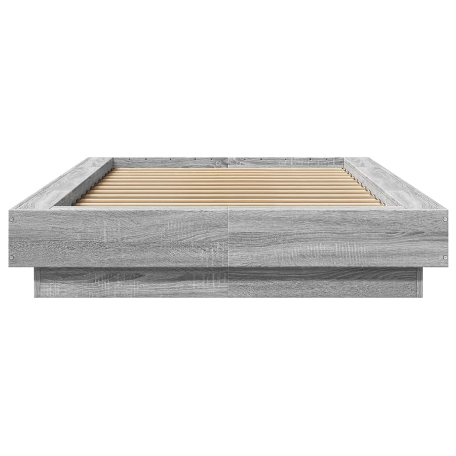 Bedframe met LED-verlichting bewerkt hout grijs sonoma 75x190cm