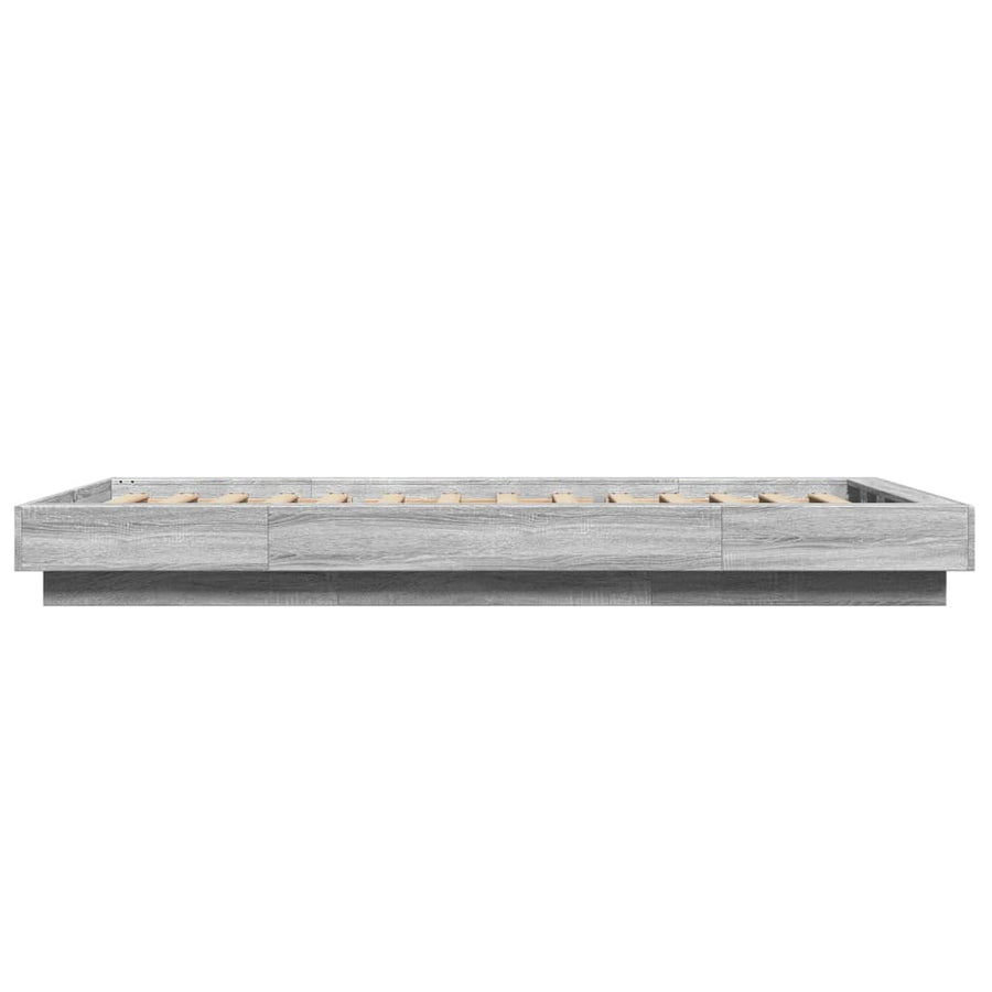 Bedframe met LED-verlichting bewerkt hout grijs sonoma 75x190cm