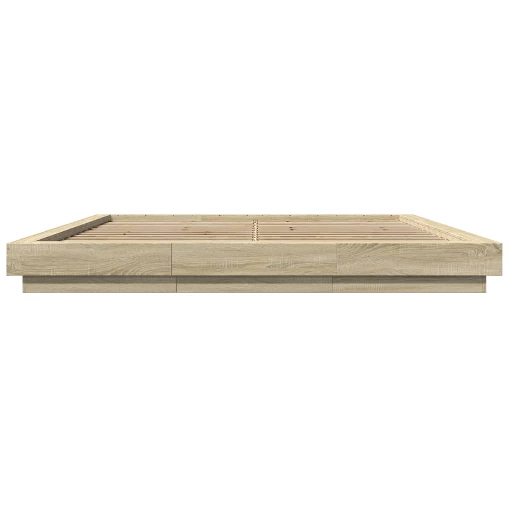 Bedframe bewerkt hout sonoma eikenkleurig 200x200 cm