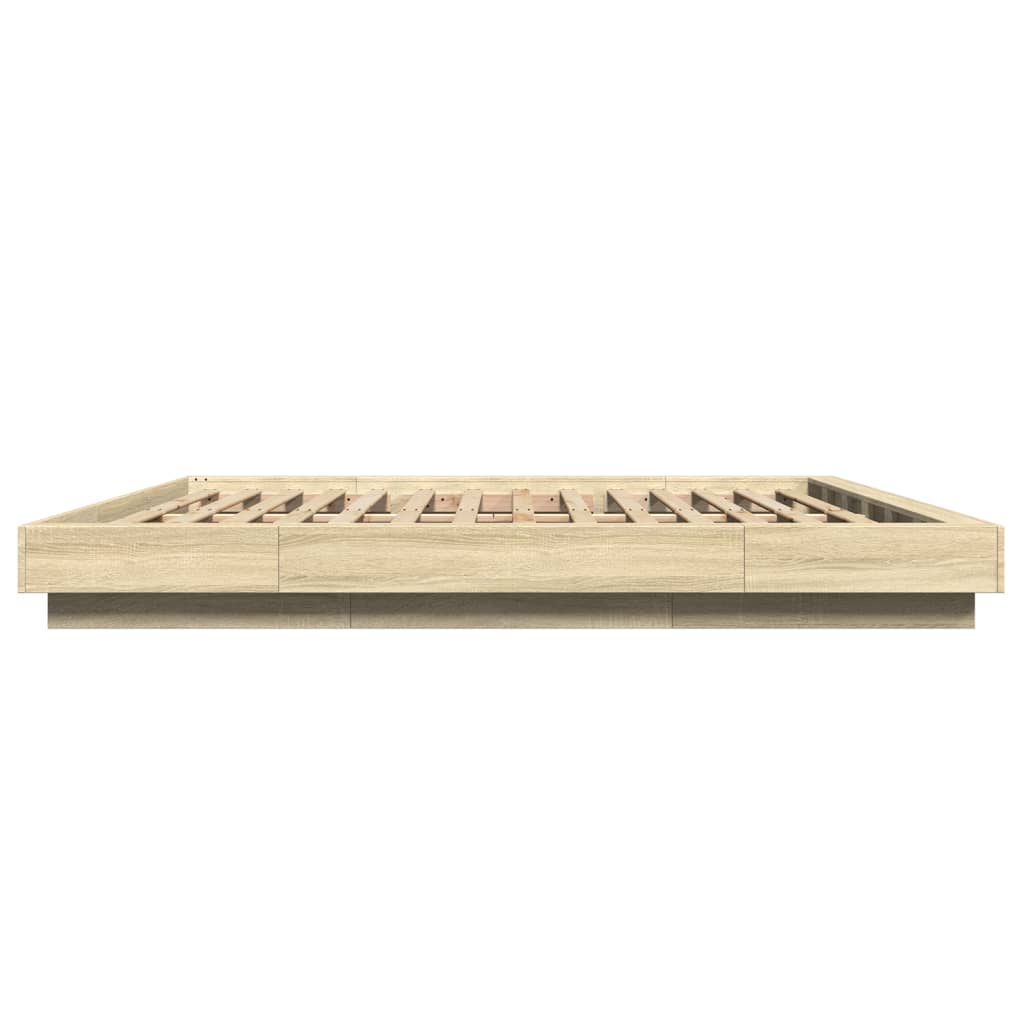 Bedframe bewerkt hout sonoma eikenkleurig 200x200 cm