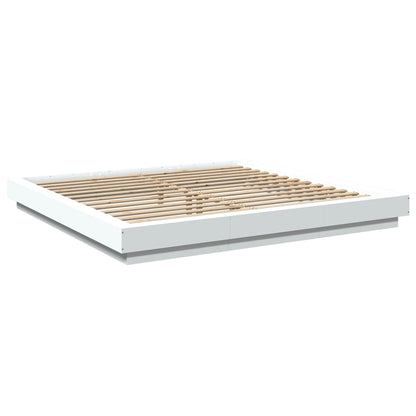Bedframe bewerkt hout wit 180x200 cm