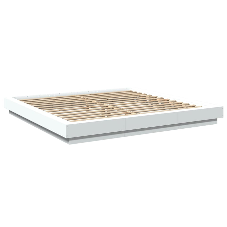 Bedframe bewerkt hout wit 180x200 cm