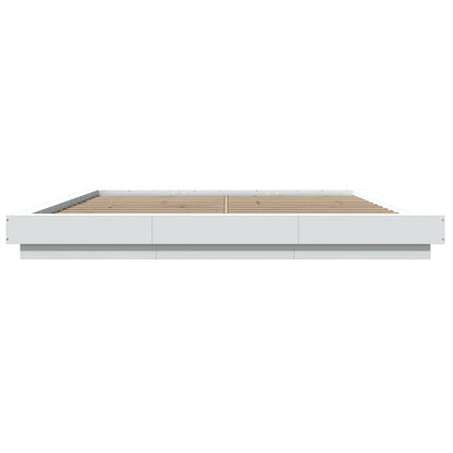 Bedframe bewerkt hout wit 180x200 cm