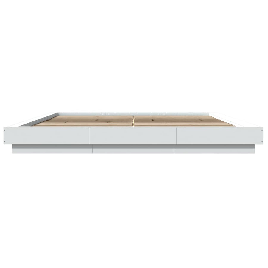 Bedframe bewerkt hout wit 180x200 cm