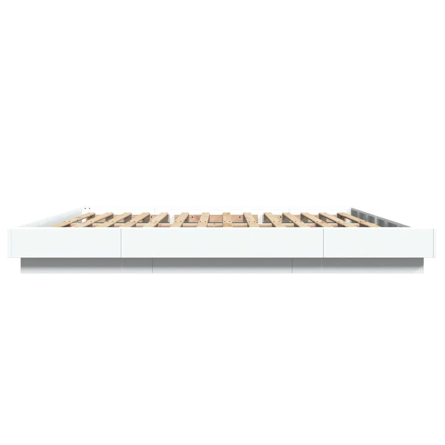 Bedframe bewerkt hout wit 180x200 cm