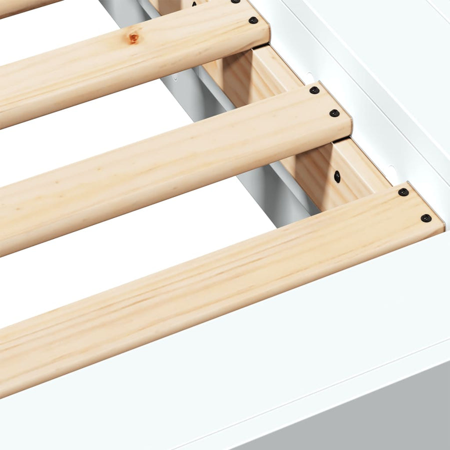 Bedframe bewerkt hout wit 180x200 cm