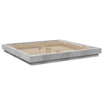 Bedframe bewerkt hout betongrijs 180x200 cm