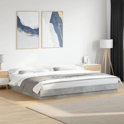 Bedframe bewerkt hout betongrijs 180x200 cm