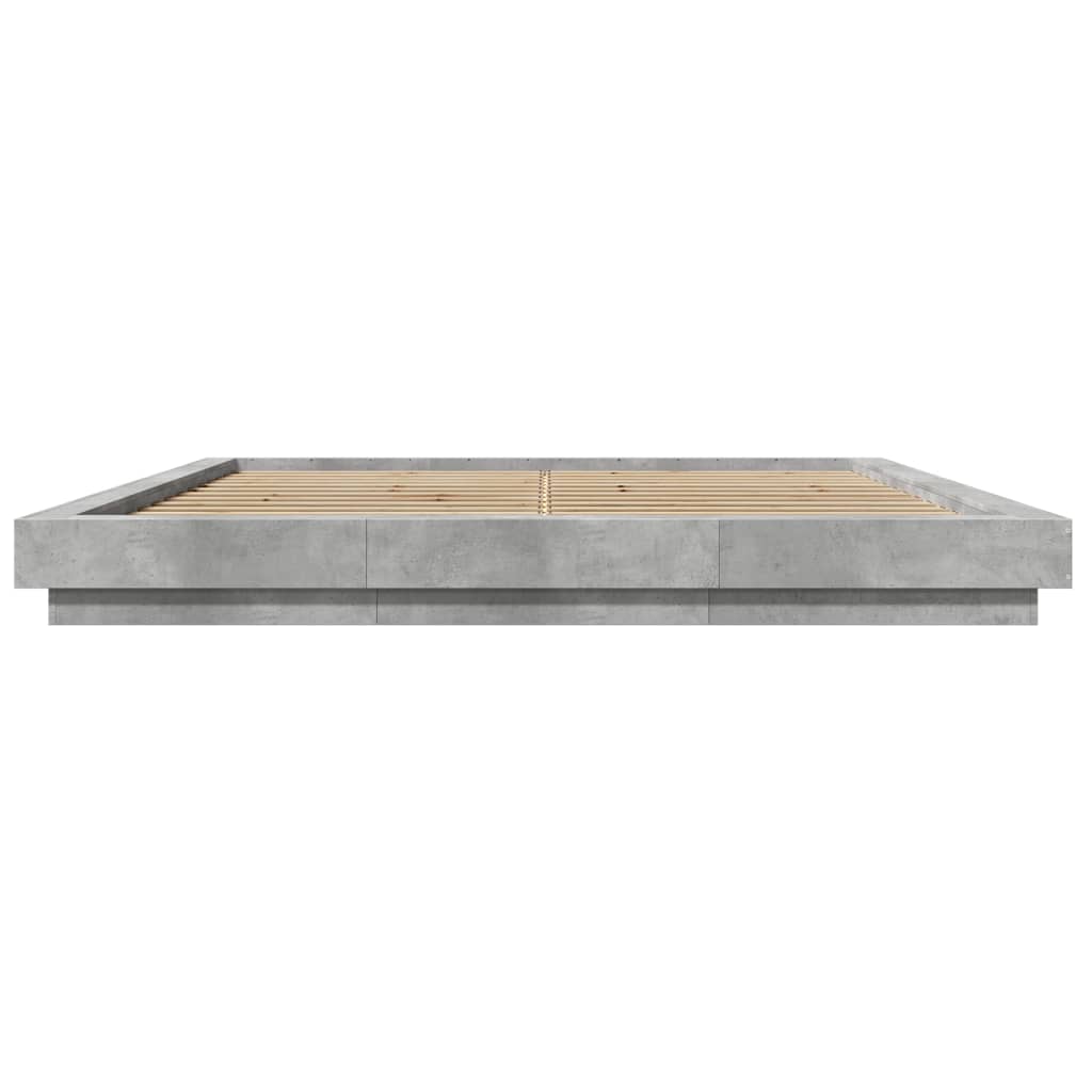 Bedframe bewerkt hout betongrijs 180x200 cm