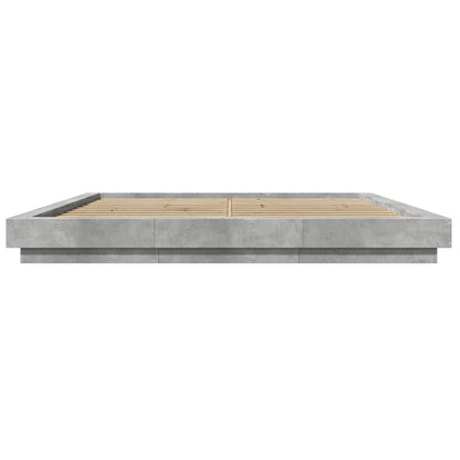 Bedframe bewerkt hout betongrijs 180x200 cm