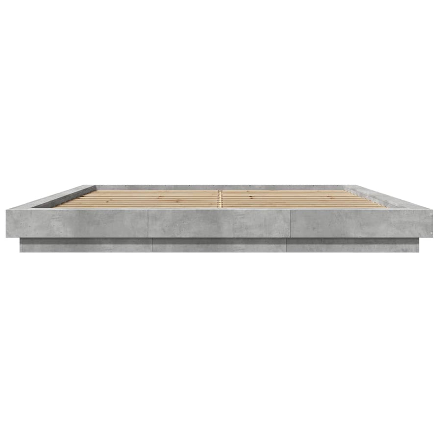 Bedframe bewerkt hout betongrijs 180x200 cm