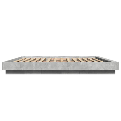 Bedframe bewerkt hout betongrijs 180x200 cm
