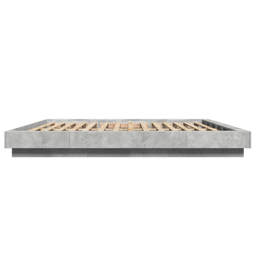 Bedframe bewerkt hout betongrijs 180x200 cm