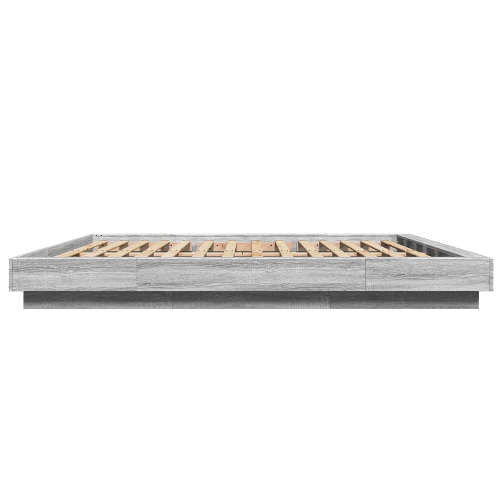 Bedframe bewerkt hout grijs sonoma eikenkleurig 180x200 cm